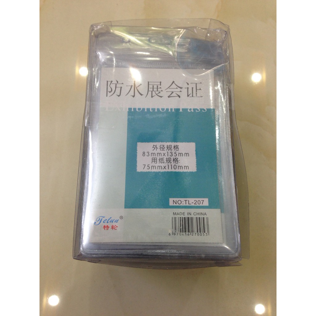 Thẻ đeo nhân viên - Hộp 50 chiếc Bao đeo thẻ 207 (dọc) - Mặt thẻ đeo