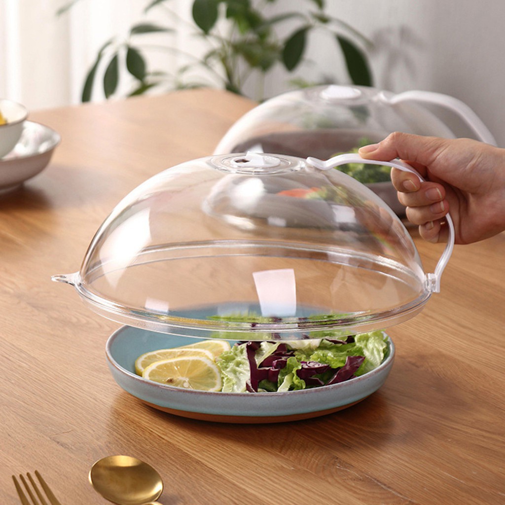 Nắp đậy thực phẩm dùng trong lò vi sóng chịu nhiệt - Lồng bàn đậy thức ăn trong suốt có nút thông hơi tiện dụng