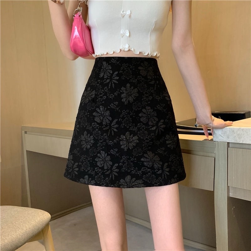 Chân váy chữ A vải gấm sang chảnh, chân váy ngắn công sở 2 lớp có quần trong [Quảng Châu cao cấp] | BigBuy360 - bigbuy360.vn