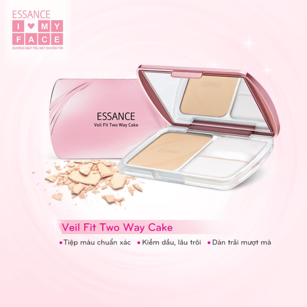 Phấn Nền Esance Siêu Mịn Lâu Trôi - Veil Fit Two Way Cake 11g