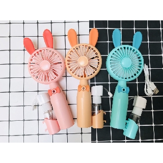 Quạt mini phun sương cầm tay siêu tiện lợi tai thỏ- tai mèo