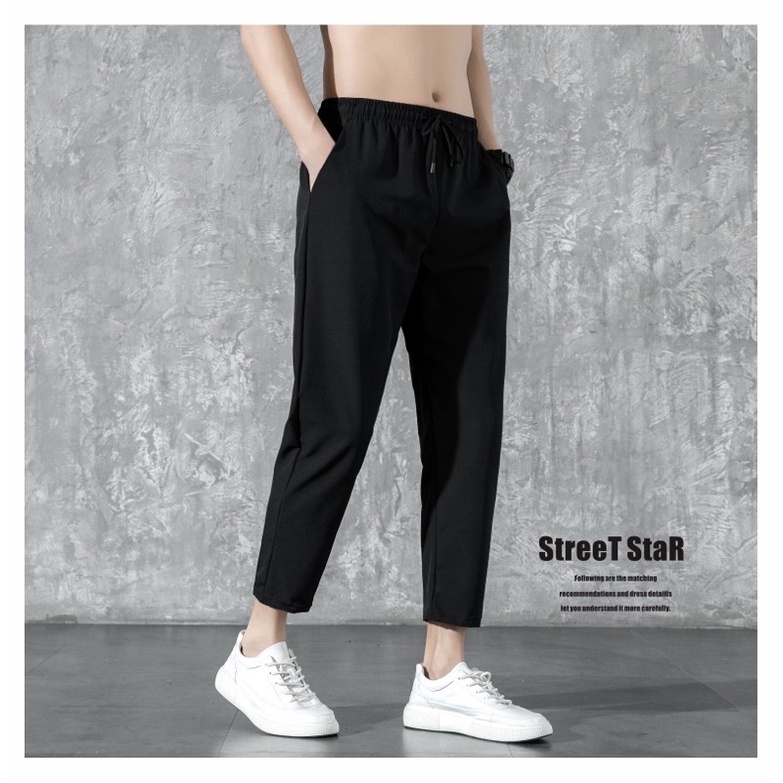 Quần Thể Thao Nam Nữ Dài Trơn Basic Ống Suông Thun Poly Phong Cách Thể Dục Unisex