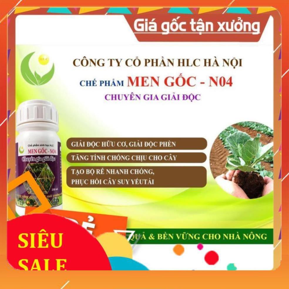 MEN GỐC NO4 250ML - CHUYÊN GIA GIẢI ĐỘC CHO CÂY TRỒNG BỊ NGỘ ĐỘC PHÂN BÓN, NGỘ ĐỘC THUỐC BVTV,...