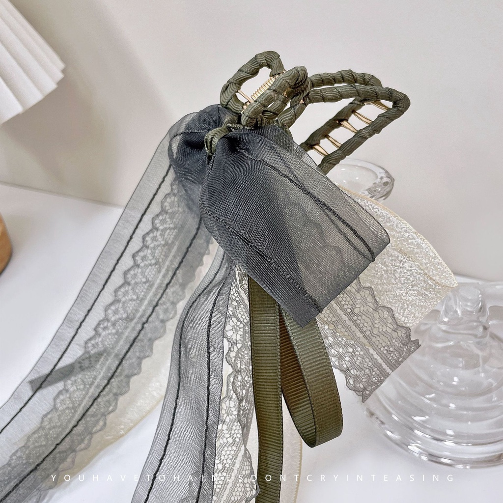 Kẹp Tóc Nơ Lưng Hình Cá Mập Phong Cách Cổ Điển Chất Lượng Cao Dành Cho Nữ