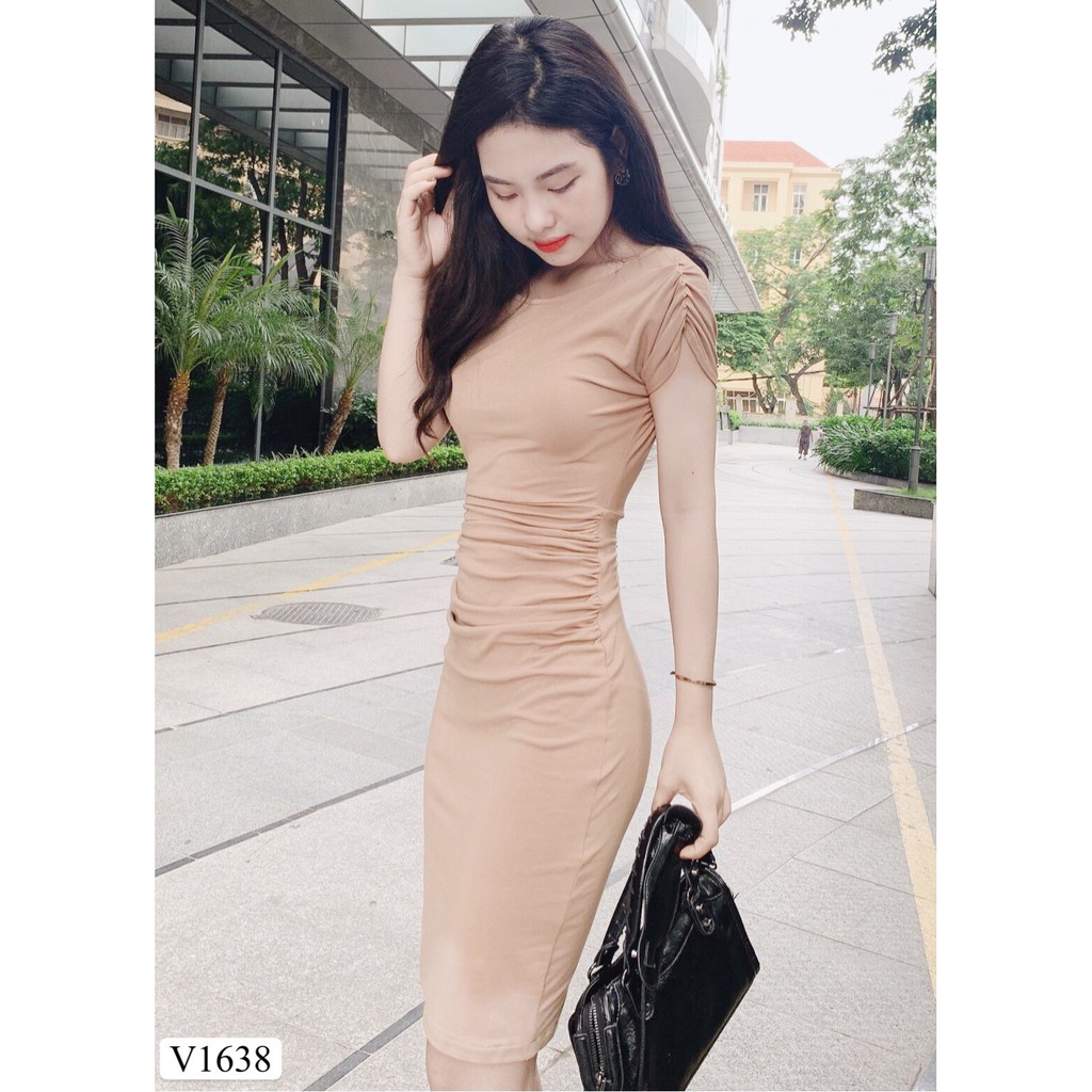 [GIÁ HỦY DIỆT] Váy be body nhún eo V1638 - Đẹp Shop DVC ( p)