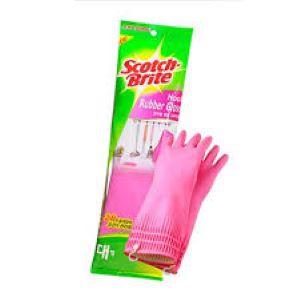 Găng tay gia dụng Scotch Brite 3M 38cm, cao su thiên nhiên, an toàn cho da, có móc treo