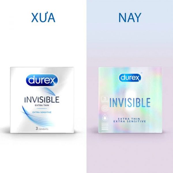 Bao cao su Durex Invisible hộp 3 bao và hộp 10 bao