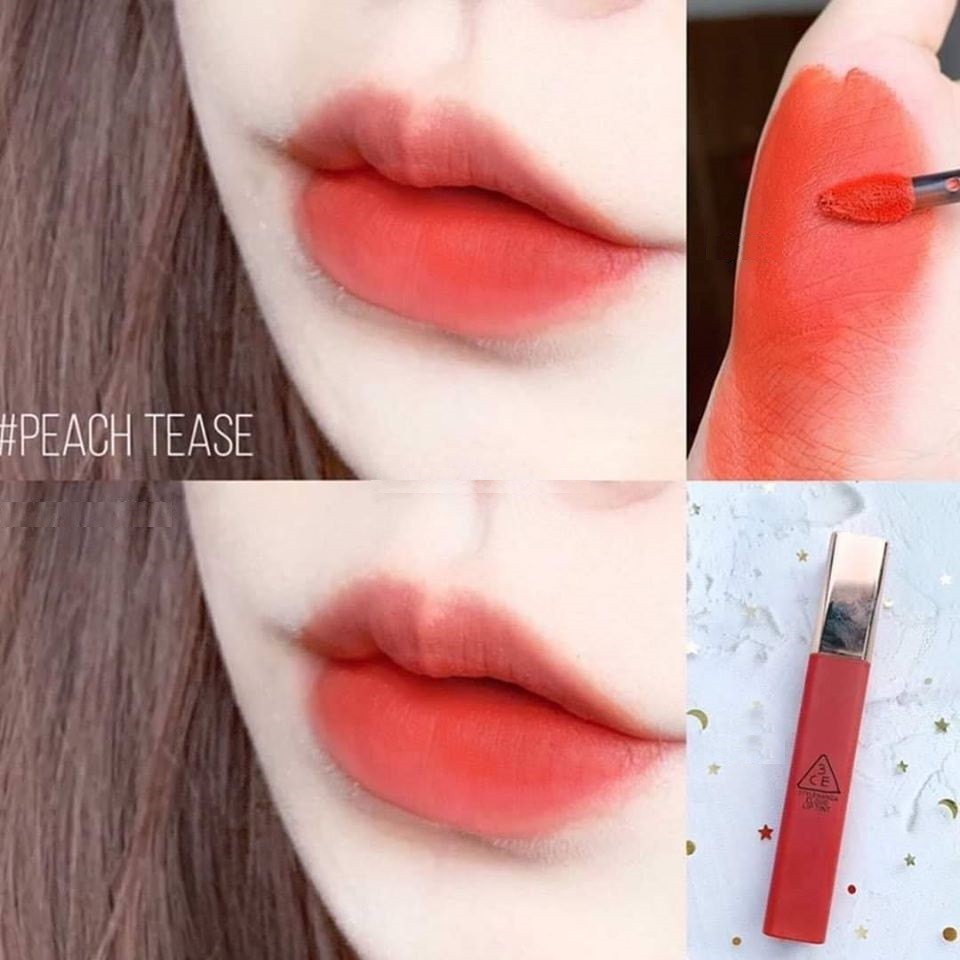 Son 3.c.e cloud lip tint Peach tease màu cam san hô