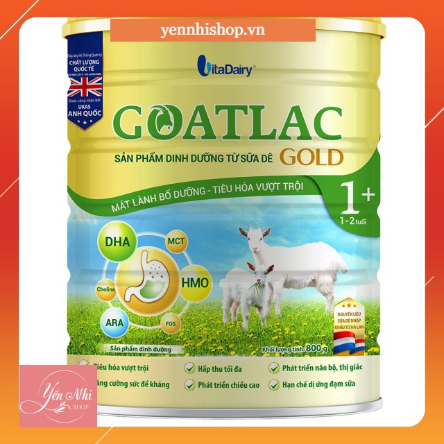 CÓ MÃ MUỖNG ĐỔI QUÀ] Sữa dê Goatlac Gold 1+ lon 800g DATE MỚI