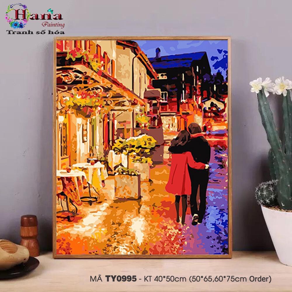 [ THANH LÝ 89K ] TRANH TÔ MÀU THEO SỐ - TỔNG HỢP TRANH PHONG CẢNH - [ đã căng khung kích thước  40 x 50 Cm ]