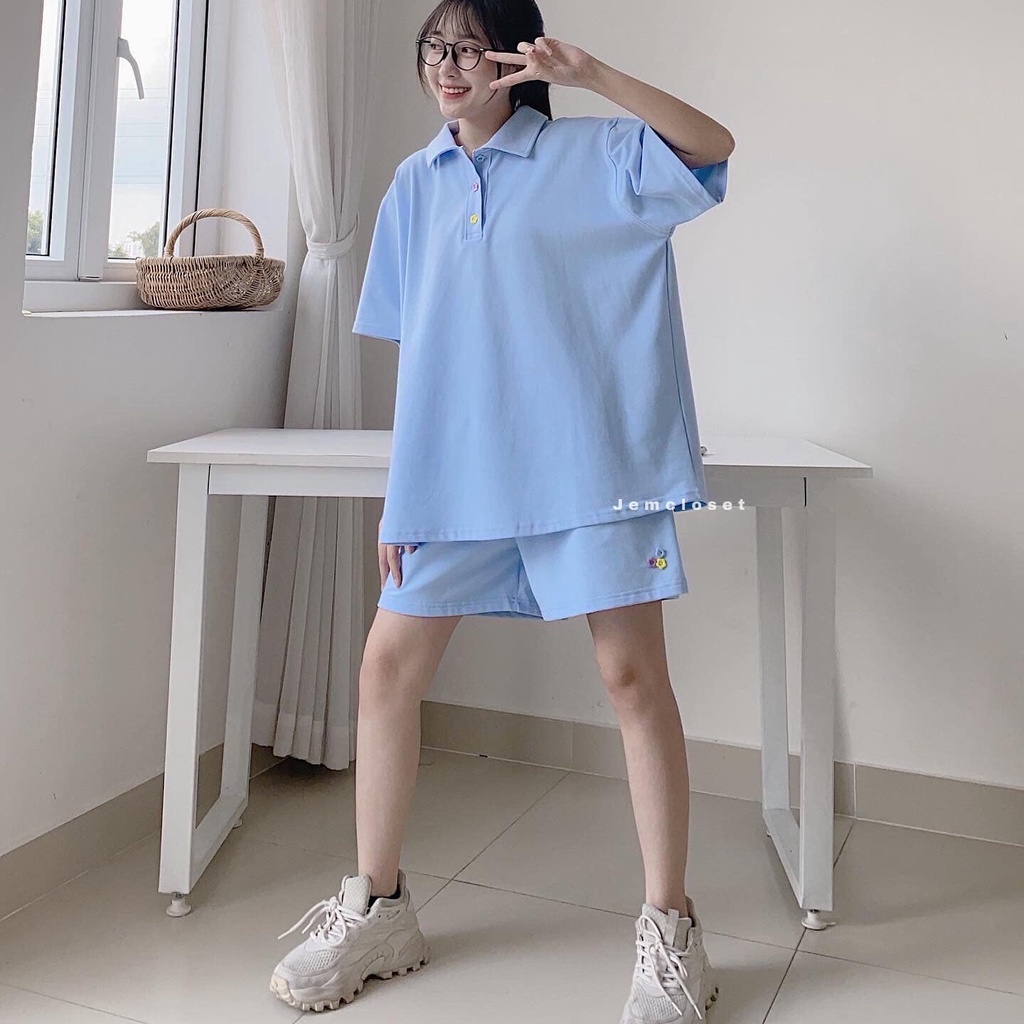 Set Đồ Nữ Đi Chơi JEM CLOSET Chất Vải Cá Sấu Set Bộ Nữ Quần Short Ống Rộng NOAL Phong Cách Hàn Quốc Style Nhẹ Nhàng 8128