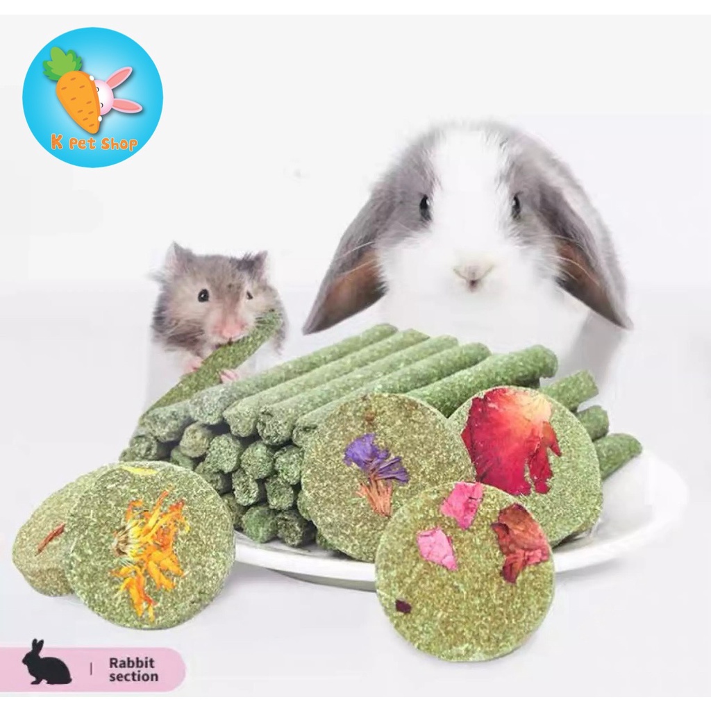 Bánh cỏ hoa Jonsanty nguyên hủ 6 bánh  Bánh cỏ mix hoa cao cấp Jonsanty cho thỏ, bọ, sóc, hamster