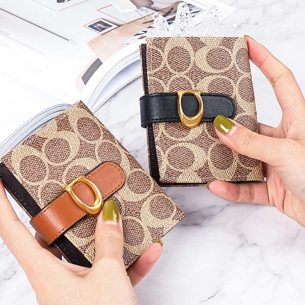 Ví Da PU Nhiều Ngăn Đựng Thẻ Phong Cách Vintage Thời Trang Cho Nữ Giá Đỡ