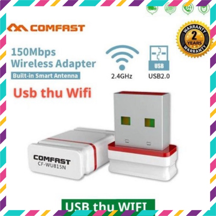 USB Thu WIFI COMFAST CF-WU815N không cần cài đặt driver - Hàng Chính Hãng