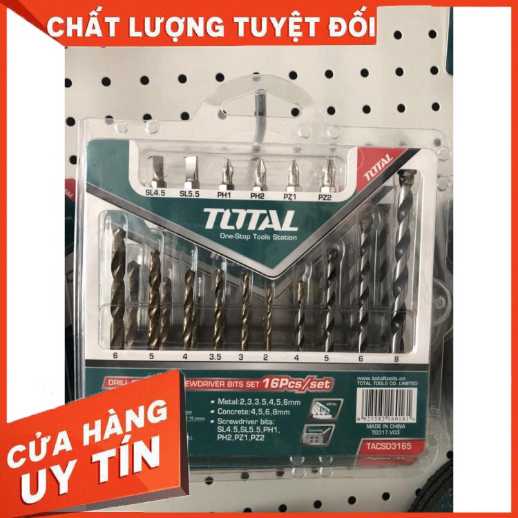 Bộ Mũi Khoan Đa Năng Và Bắt Vít 16 Chi Tiết Total TACSD3165