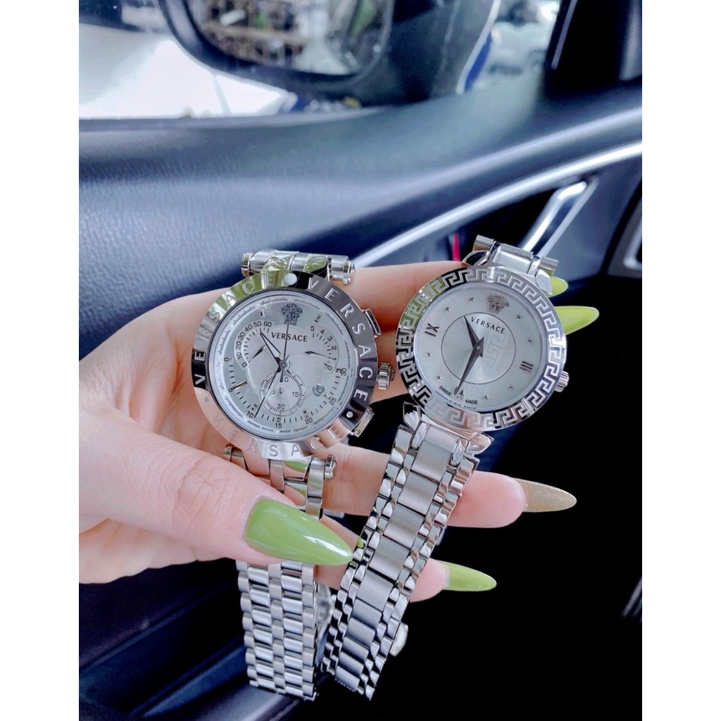 Đồng hồ đeo tay nam nữ, đồng hồ nam nữ cặp đôi VERSACE dây thép siêu cao cấp, thời trang sang chảnh, cực đẹp, full box