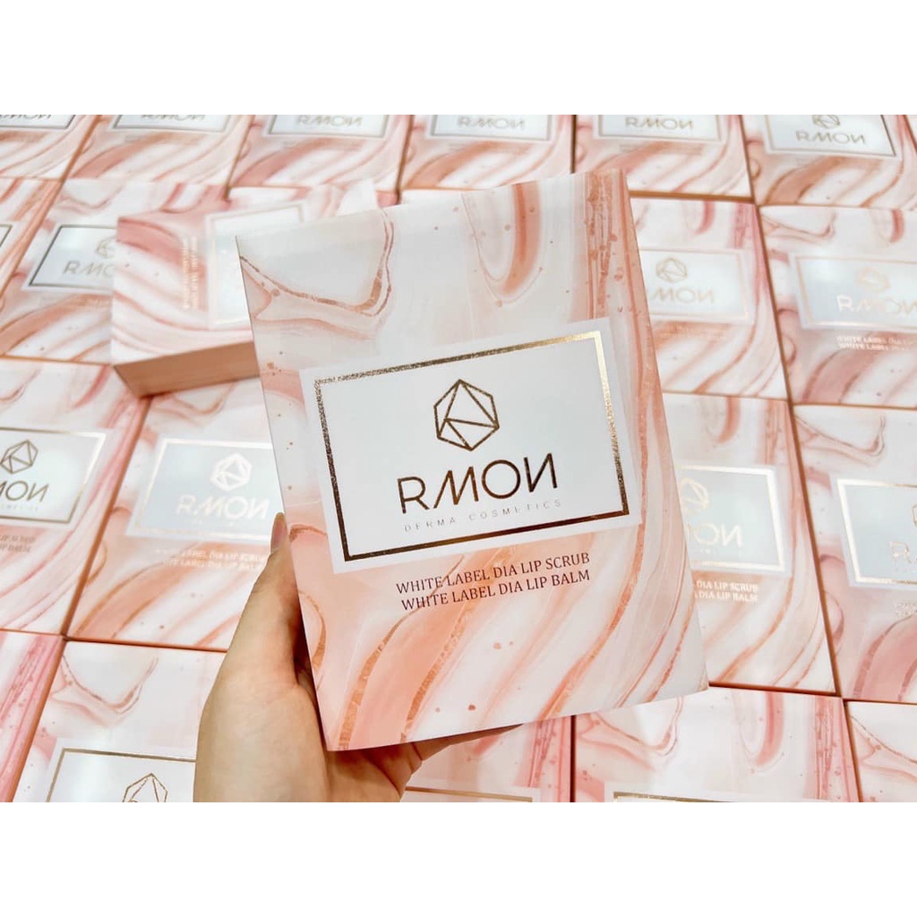 SET DƯỠNG HỒNG MÔI RMON WHITE LABEL DIA LIP SCRUB &amp; LIP BALM CHÍNH HÃNG - 11257