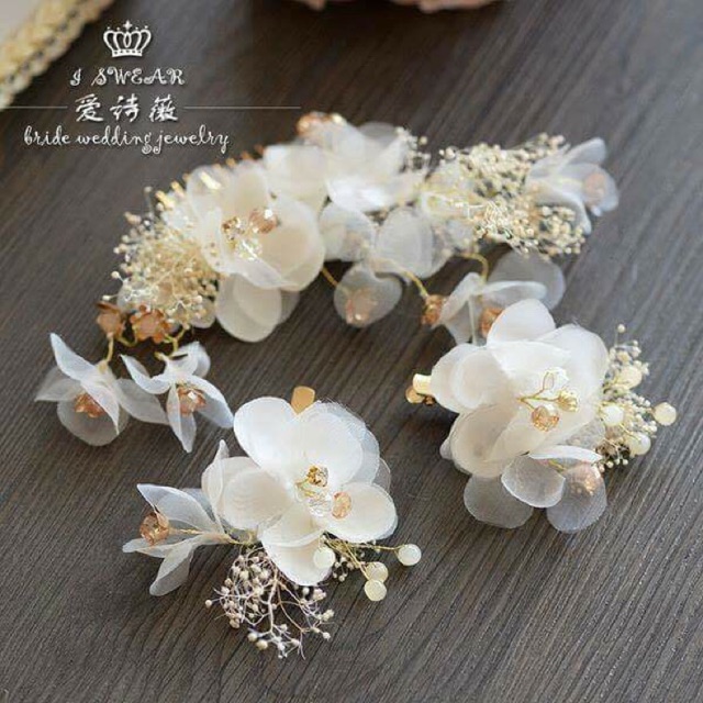 Bộ hoa cài tóc cô dâu 170k