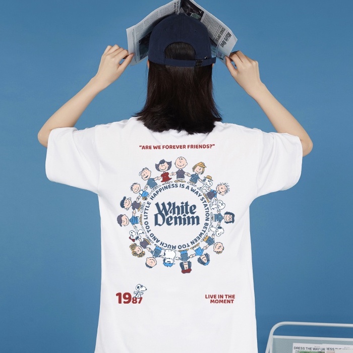 Áo Thun Ngắn Tay Dáng Rộng In Họa Tiết Hoạt Hình Xinh Xắn Dễ Phối Đồ