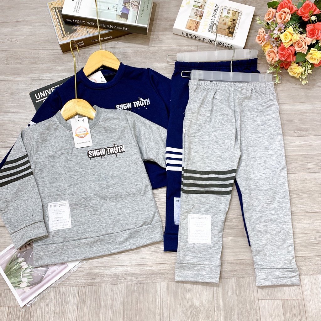 Set bộ quần áo thu đông trẻ em 14-45kg  mẫu " Snow Truth ".MA65