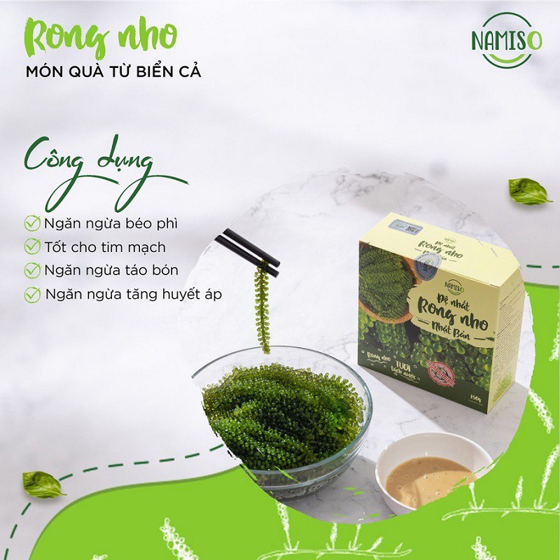 [CHÍNH HÃNG 100%] Rong Nho Tách Nước Namiso Organic 100% - 25G 1 gói - Ăn ngon sức khỏe tốt Dáng đẹp | BigBuy360 - bigbuy360.vn