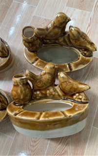 sét 2 Gạt tàn bằng gốm