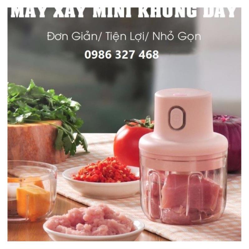 [SỈ- RẺ ] [Máy Xay Ăn Dặm cho Bé] Máy Xay Rau Củ Tỏi Ớt,Hành,Thịt Mini Tự động sạc pin, đa năng Tiện Dụng