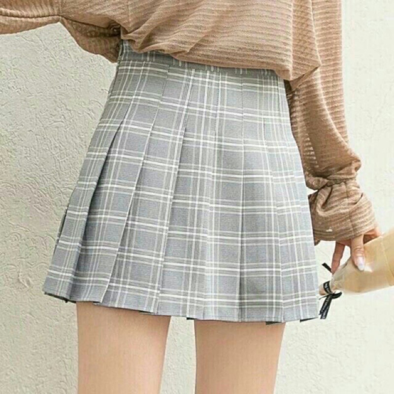 CHÂN VÁY TENNIS CARO ULZZANG KÈM ẢNH THẬT 🍀🍀😇😇