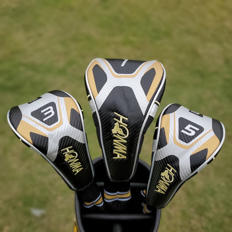 HONMA Golf Head Cover Thanh Gỗ Bộ Sắt Push Rod Set Cap Set Bộ Câu Lạc Bộ Bảo Vệ Xích Thố Golf club cover ATyo