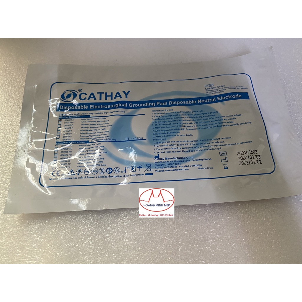 Tấm Mass đơn cực dùng một lần