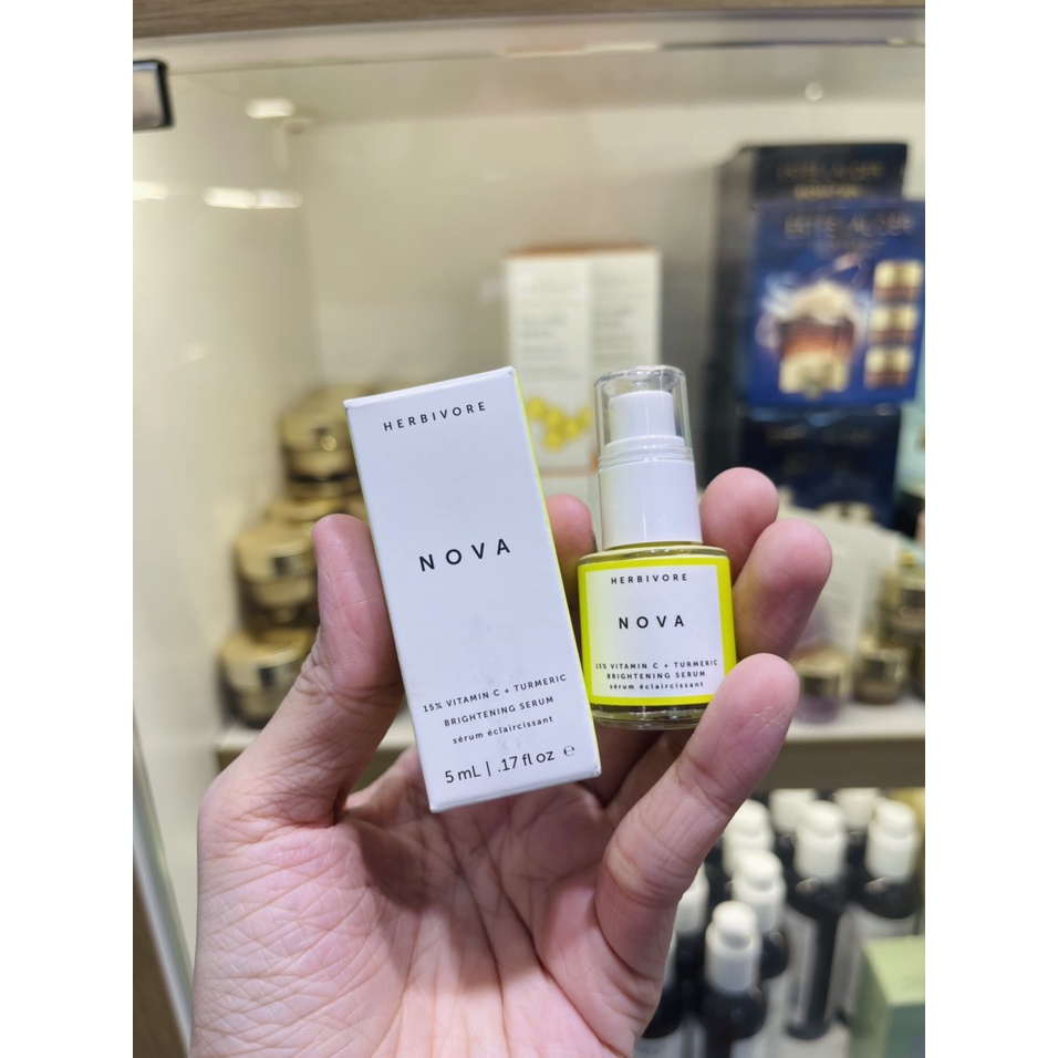 Tinh chất dưỡng sáng giảm thâm Herbivore Nova 15% Vitaminc + Turmeric Brightening serum