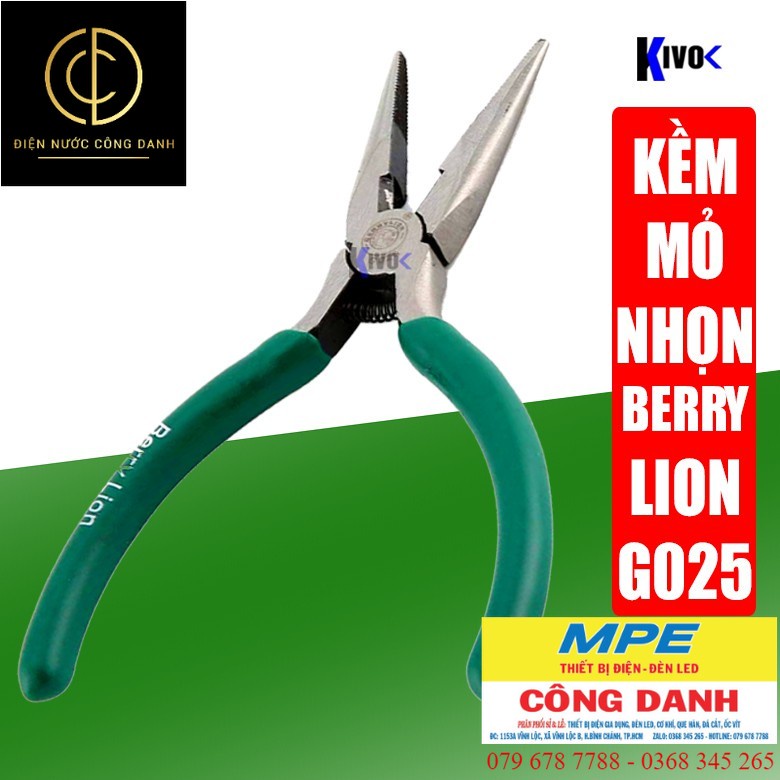 Kìm Mỏ Nhọn Nhỏ Mini Berry Lion Size 5"125mm G025 / Kiềm Cắt Quấn Dây Đồng Dây Điện / Kẹp Gắp - Uốn Cong Trang Sức Kivo