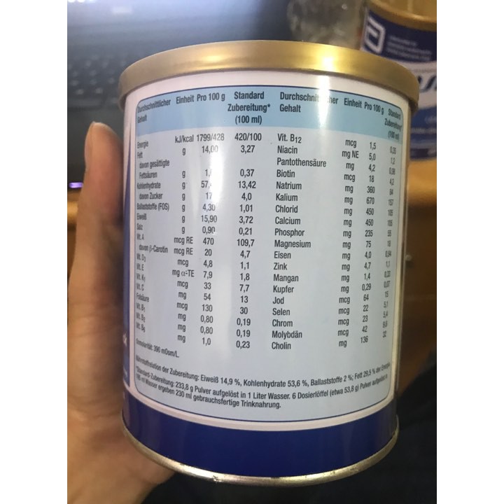 Sữa ensure đức 400gr date t8/2024