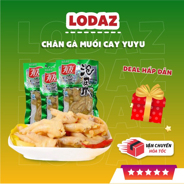 [Lodaz] Chân gà muối cay YUYU gói 180gr, chân gà cay đồ ăn vặt Hà Nội