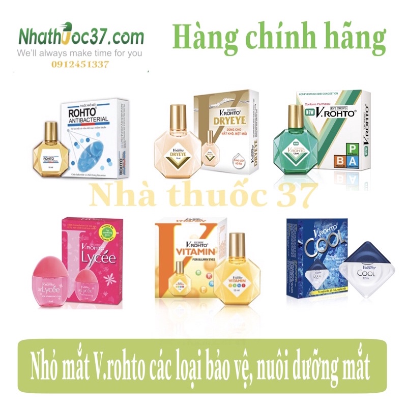 Nhỏ mắt V.rohto vitamin - Nhỏ mắt Vrohto các loại, V rohto Nhật chính hãng