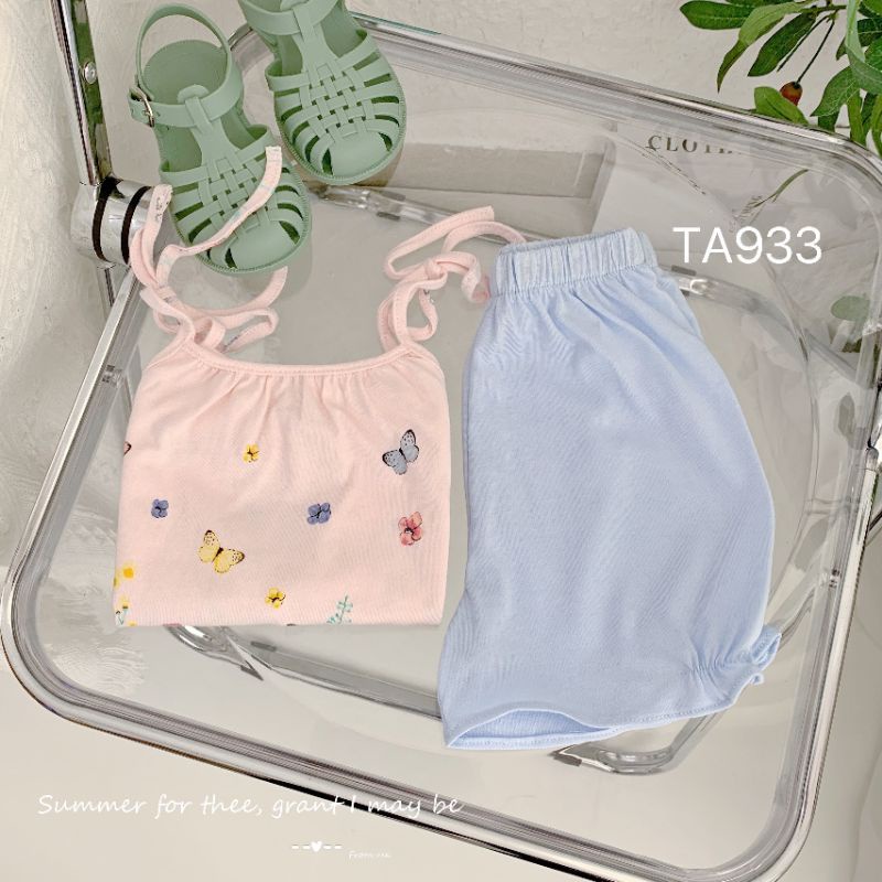 Sét bộ hai dây chất cotton mềm, mát, nhẹ cho bé gái