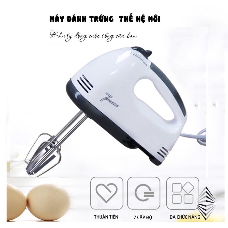 Máy Đánh Trứng Cầm Tay 7 Tốc Độ Công Suất 180W