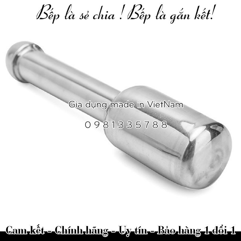 Chày inox 304 chính hãng Vietcook, chày giã cua hành tỏi tiêu đập đá...inox 304