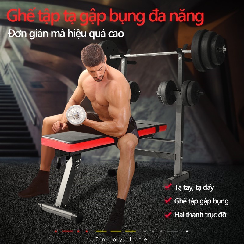 Ghế tập tạ đa năng ghế gập bụng ghê tập gym tạ đẩy ghế tạ đòn thiết bị thể thao có thể gấp gọn tiện lợi nhanh chóngOT301