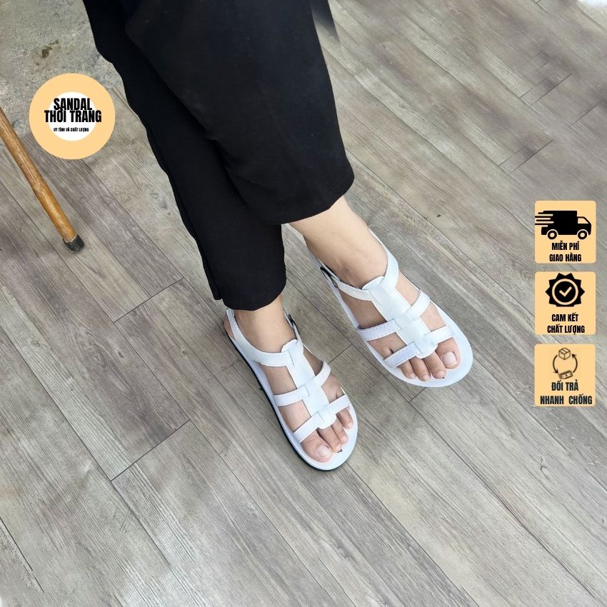 Giày sandal nữ xỏ ngón đế bệt đi học, đi làm quai đan full size 30-44 nam nữ SANDALTHOITRANG