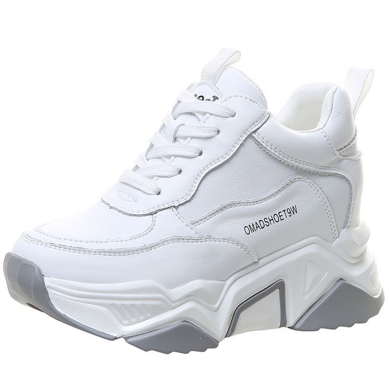 Giày Thể Thao Trắng Đế Dày Tăng Chiều Cao Thời Trang Cho Nữ