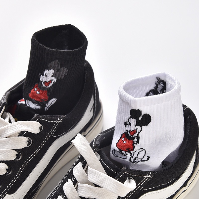 Tất cổ thấp Mivino vớ nam nữ cotton chuột Mickey dễ thương TN89