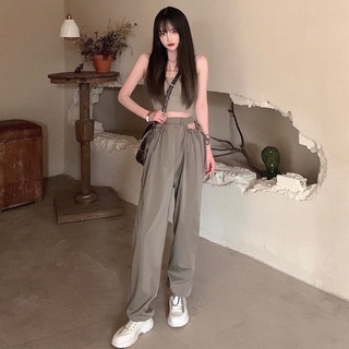 Quần dài cạp cao mỏng rộng kiểu thu đông