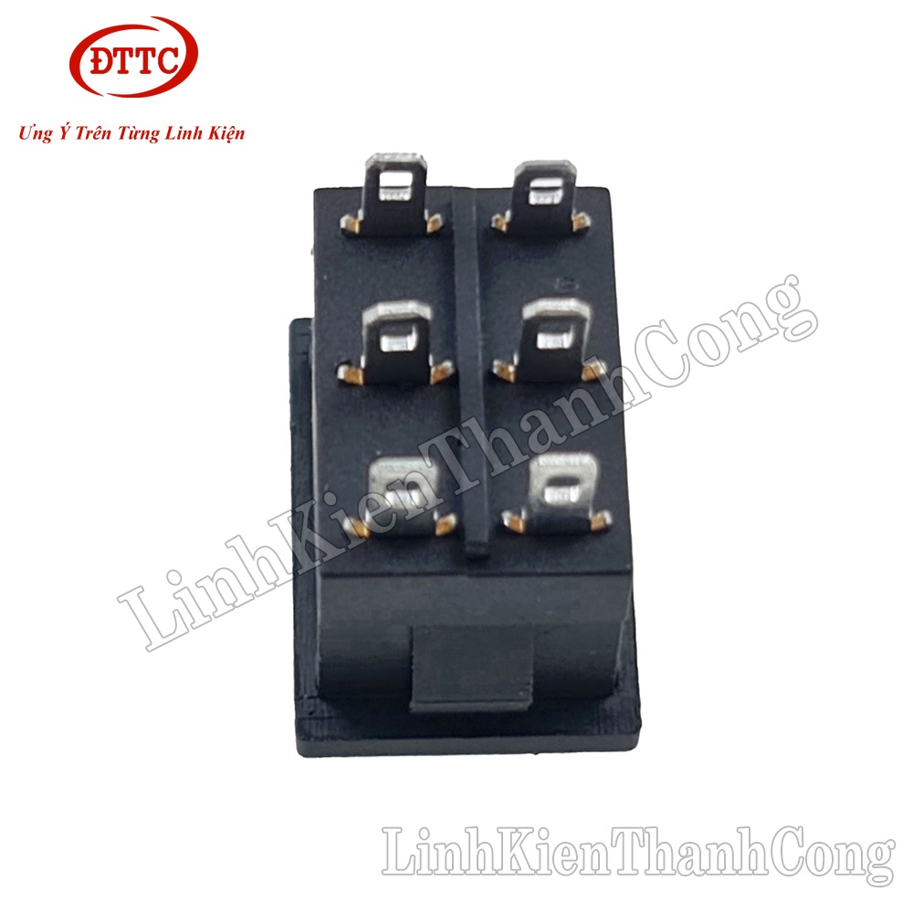 Công Tắc KCD1 6 Chân 6A 250V 21x15mm Đen