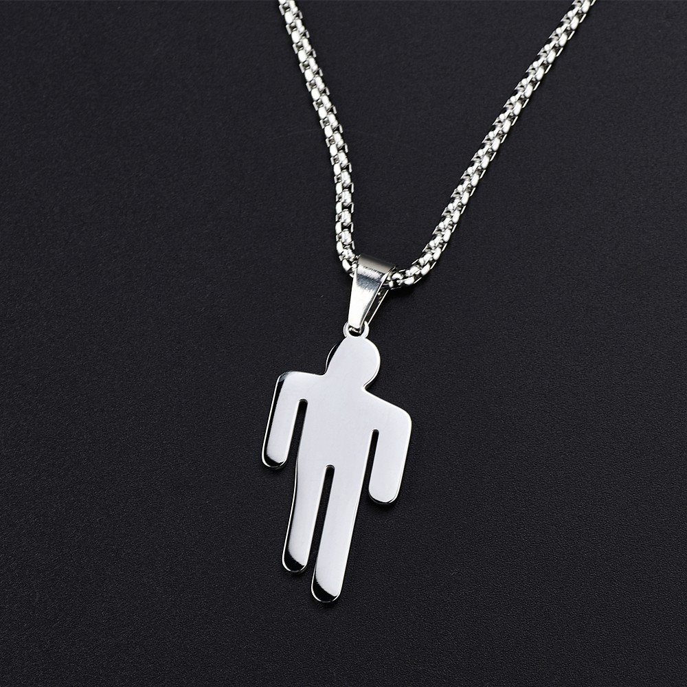 Dây chuyền sợi xích bằng thép titan mặt phong cách Billie Eilish độc đáo thời trang cá tính