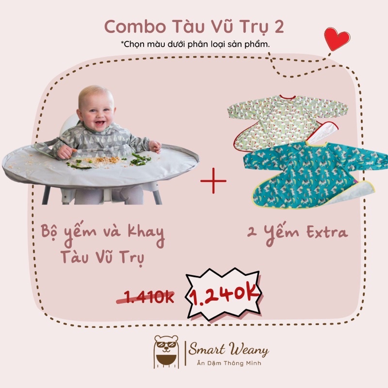 Combo Bộ yếm và Khay TVT &amp; 2 Yếm Extra - [Tidy Tot UK]