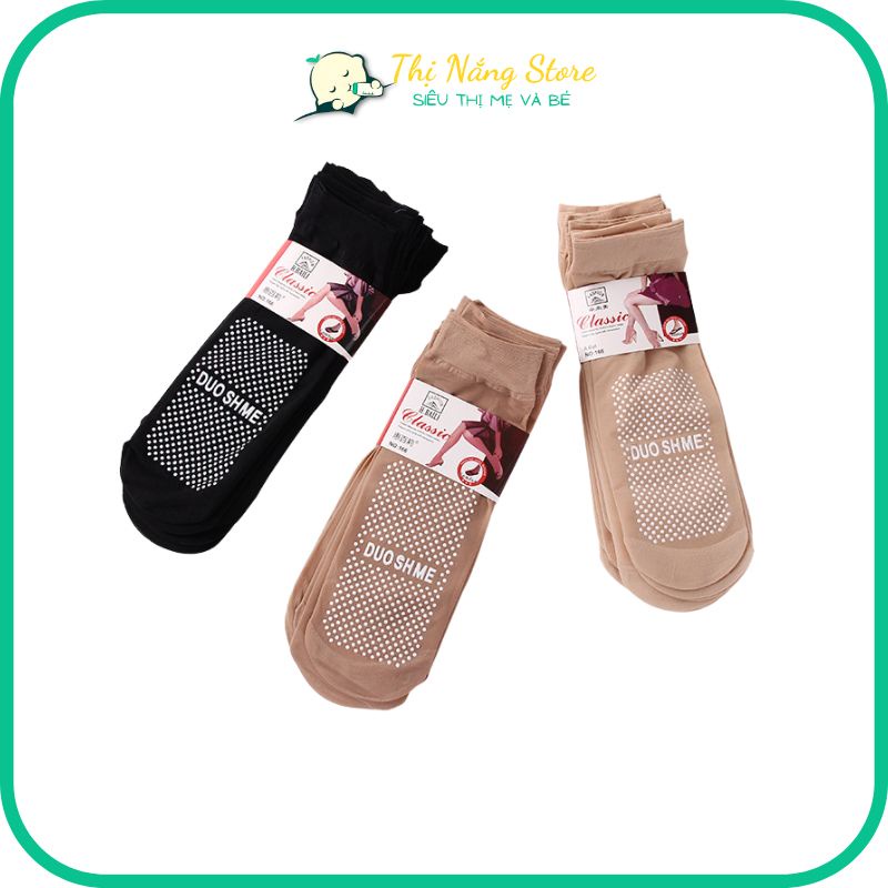 Set 5 đôi Tất da chân nữ mỏng siêu dai, tất giấy có chống trượt cho mẹ Thị Nắng Store