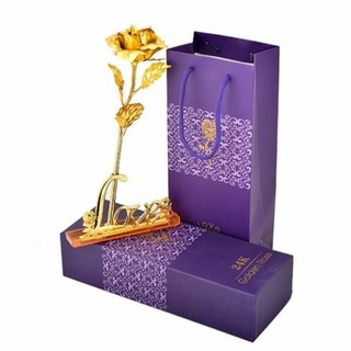 Quà tặng bạn gái ý nghĩa-Hoa Hồng 3D Mạ Vàng LOVE ( hàng đẹp)