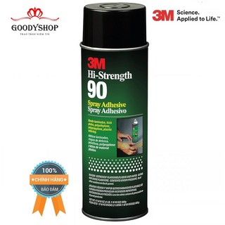 Chai Keo Dạng Phun Xịt Đa Năng 3M Hi Strength 90 (500g) dùng để dán ván ép, gỗ, kim loại, xốp, bê tông,các loại nhựa.