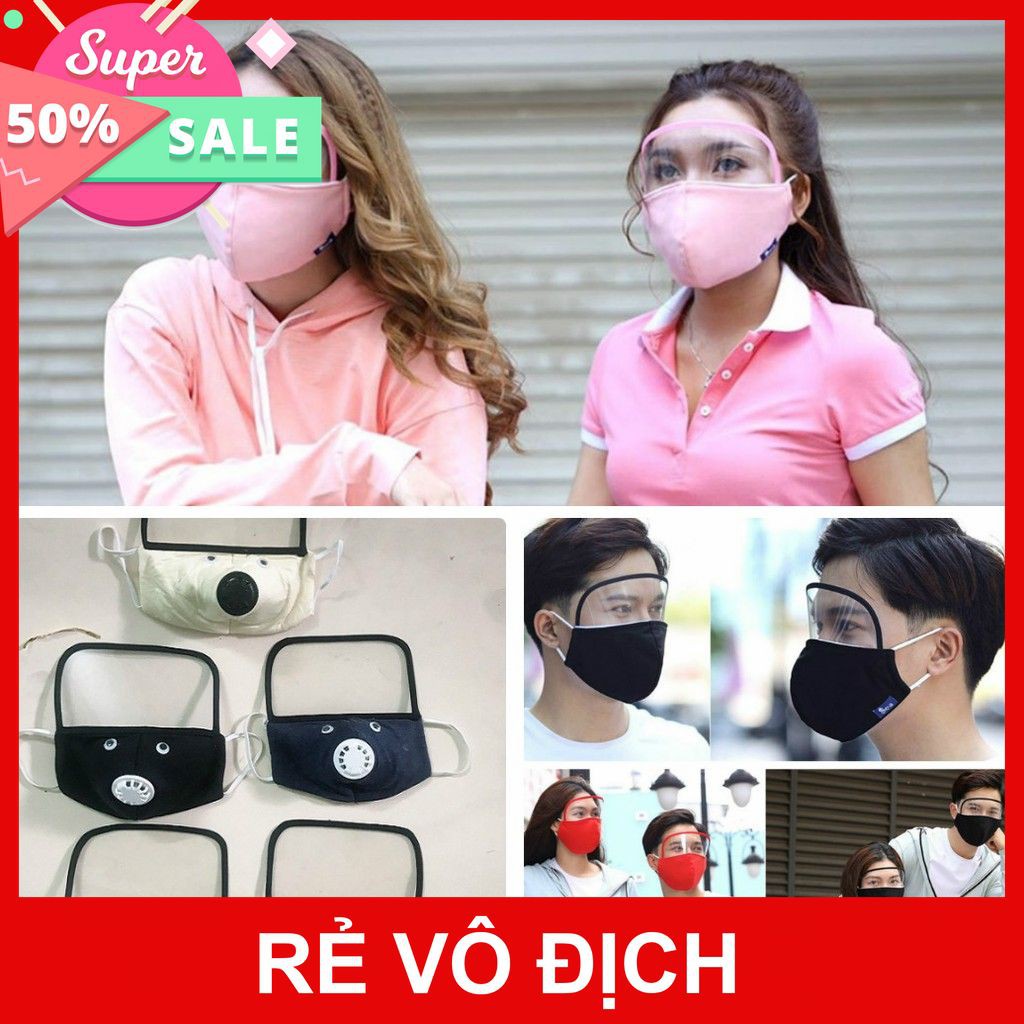 [XÃ KHO] KHẨU TRANG VẢI 2IN1 KÈM KÍNH CHE BỤI (NGƯỜI LỚN - TRẺ EM) [HCM]